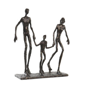 Statua da tavolo Famiglia design 26x33cm effetto rame Serio