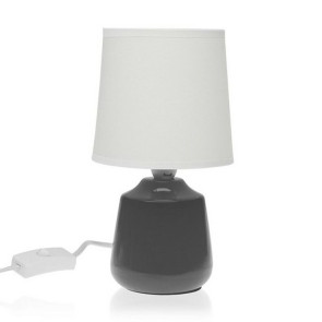Lampada da tavolo design moderno 13x23cm grigio bianco Genny