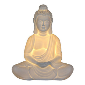 Lampada da tavolo moderna 25x31cm bianco Buddha Birba