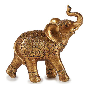 Statua da interno Elefante 21x8cm effetto dorato Rene