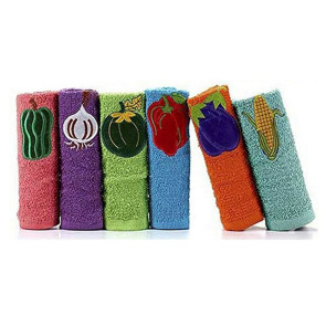Set asciugamani da cucina 6 pezzi colorati Petunia