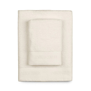 Set asciugamani bagno spugna di cotone crema Enrico Coveri