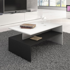 Tavolino da salotto design 100x45cm bianco e nero Emotion Gihome®