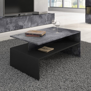 Tavolino da salotto design 100x45cm ossido e nero Emotion Gihome®