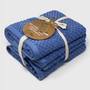 Set asciugamani in cotone bio 4 pezzi blu Artide