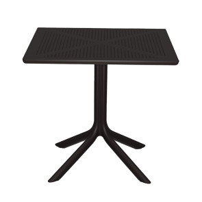 Tavolo da esterno polipropilene 80x80cm marrone Zeno