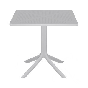 Tavolo da esterno polipropilene 80x80cm bianco Zeno