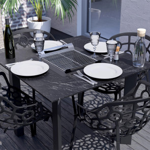 Tavolo da giardino con barbecue 90x90cm nero Paltrow
