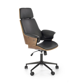 Sedia ufficio con braccioli regolabile in ecopelle noce nero Chillon