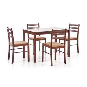 Set tavolo moderno 110x72cm + 4 sedie rovere scuro Lunelle