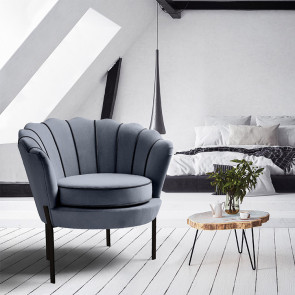Poltrona relax design moderno in velluto grigio nero Pegasus