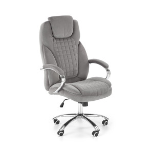 Sedia ufficio con ruote regolabile in velluto grigio Argor