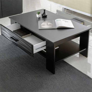 Tavolino da salotto design 105x65cm nero opaco Vesuvio Gihome®