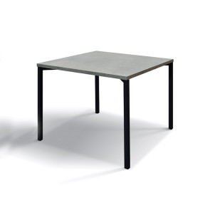 Tavolino 55x55 cm da salotto grigio cemento metallo Blade