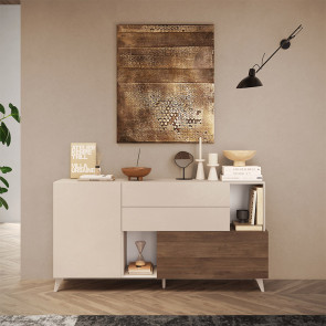 Madia 181x94cm moderna 2 ante beige rovere scuro Witty