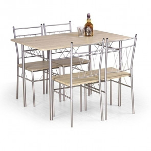 Set tavolo 110x75cm + 4 sedie da giardino rovere sonoma Kronos