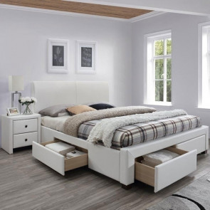 Letto 160 Mestre Gihome ® ecopelle bianco moderno