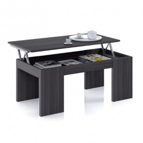 Tavolino elevabile Astor rovere grigio moderno porta oggetti