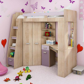 Cameretta Dollie Gihome ® sinistra rovere rosa