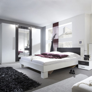Camera completa Lisa Gihome ® bianco e noce nero con letto standard