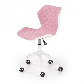 Sedia per scrivania ragazzi Bilbao tessuto ecopelle rosa bianco